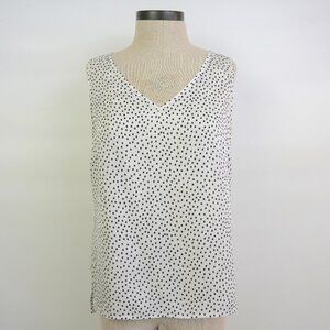 Evan Picone Women's White and Black Star Polka Dot Camisole Blouse Top Size 8
